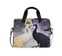 Chinese Culture Makes Fortunes Blue Laptop Sleeve Case Lightweight Computer Cases for Laptop Crossbody Bags for Work Travel with Strap Handle, 13 14 15.6 inch