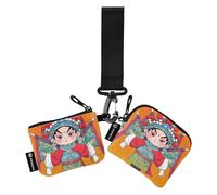 Chinese Culture Peking Opera Orange Dual Wristlet Wallets for Women Slim Detachable Money Organizers with Zipper Pocket for Ladies Girls 2 Packs, Chinese culture Peking Opera orange, One Size, Art