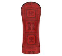 Chinese Culture Red Love Pattern Golf Club Head Covers Waterproof Headcovers with Number Tag for Driver Fairway Wood Hybrid 1 Piecing