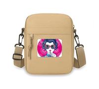 Chinese Culture Red Woman Glasses Crossbody Bag Cell Phone Purses Handbag Shoulder Mini Bag