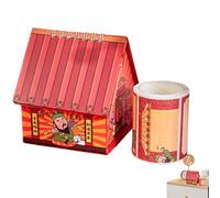 Chinese Daily Desk Calendar 2025 Small Desk Calendar 2025 - Small Calendar Caishen Temple Shaped Standing Calendar with Memo Notes | 2025 Desk Calendar, Men Calendar