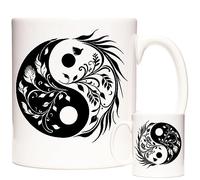 Chinese Design YIN YANG Design Gift Mug. 11oz Ceramic Gift Mug. Opposite but interconnected Forces.
