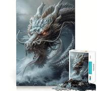 Chinese Dragon 1000 Piece Jigsaw Puzzle for Adults Creative Craft Bright Detail Home Game Evening Game (38x26cm)