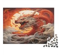 Chinese Dragon 1000 Pieces Adult Jigsaw Puzzles Jigsaws Challenging Game Family Challenging Educational Challenge Home Decoration for Adults Gifts Ideas 1000pcs (75x50cm)