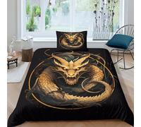 Chinese Dragon 3D Printed Duvet Cover Set Reversible 3D Printed Oriental Dragon Quilt Cover for Bedding Decro,Ultra Soft Microfiber 2 Piece Easy Care Comforter Cover Set Bedding Single（135x200cm）