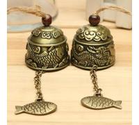 Chinese Dragon and Fish Pattern Wind Chime, Feng Shui Blessing Bell for Good Luck, Handmade Metal Hanging Decoration (Dragon)