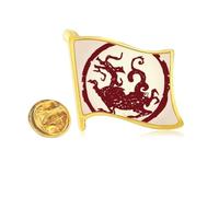 chinese dragon animal portrait Golden Metal Flag Lapel Pin Badge