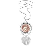 Chinese Dragon Animal Portrait Pendant Angel Wings Rotating Necklace Jewelry