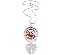 chinese dragon animal portrait Pendant Angel Wings Rotating Necklace Jewelry