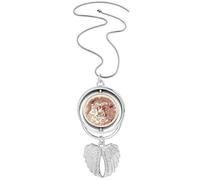 chinese dragon animal portrait Pendant Angel Wings Rotating Necklace Jewelry