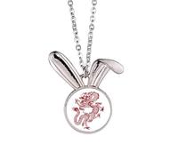 Chinese Dragon Animal Portrait Rabbit Necklace Pendant Bunny Animal Jewelry Gift