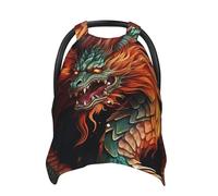Chinese Dragon Baby Car Seat Canopy Cover, Multi Use Breathable Nursing Breastfeeding Covers for Mom Soft Stroller Sun Shade Newborn Shower Gift
