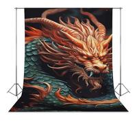 Chinese Dragon Backdrop Background for Photography High Density Polyester Fabric Background Banner Seamless Photo Booth Prop Backdrop 56"x118" for Birthday Party Decor Photoshoot Banner Props