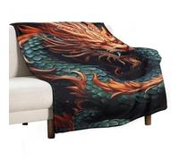 Chinese Dragon Blanket Soft Flannel Throw Blanket 30"x50", Lightweight Decorative Blankets Warm Cozy Blankets for Couch, Bed, Camping & Travel, Ideal Gifts for Women Men