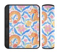Chinese Dragon Blue 2 pcs Seatbelt Strap Cover Protects Your Neck and Shoulders for Truck funda para cinturón de carro