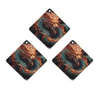 Chinese Dragon Car Air Freshener Hanging Incense Chips 3 Pack Automotive Scented Hanging Sheets Rhombus for Car Home Auto Interior Decor
