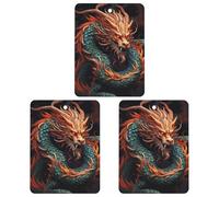 Chinese Dragon Car Air Freshener Hanging Incense Chips 3 Pack Automotive Scented Hanging Sheets Square for Car Home Auto Interior Decor