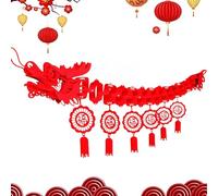 Chinese Dragon Ceiling Decoration 170cm - 2026 Chinese New Year Decorations, Lunar New Year Party Supplies, Festive Hanging Dragon for Home, Shops, Restaurants, and Celebrations