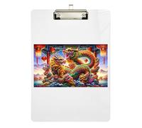 Chinese Dragon Clipboards Writing Board A4 Standard Size Clip Boards with Low Profile Metal Clip for Nurses Teachers Coaches 12.5 x 9 Inches