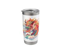 Chinese Dragon Colorful Mythical Art Design Stainless Steel Insulated Tumbler