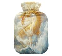 Chinese Dragon Cool hot Waterbottle with Soft Cover, 1L Warm Compress for Arthritis, Arthritis