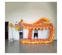 Chinese Dragon Dance 10 Meters Lion Dance Chinese Silk Dragon Dance Wu Long 3d Colorful Dragon Dance Outdoor Dragon for 6 Players Classic(Gelb)