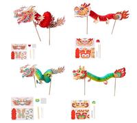 Chinese Dragon Dance Assembly Toy Set Handmade 3D Dragon Paper Puppet Set For Children Adult School Kindergarten