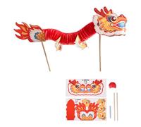 Chinese Dragon Dance Assembly Toy Set Handmade 3D Dragon Paper Puppet Set For Children Adult School Kindergarten