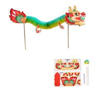 Chinese Dragon Dance Paper Puppet Set for Kid Interactive Assembly Toy Fun 3D Paper Puppets Dragon Dance Craft Supply Preschool Craft Supplies