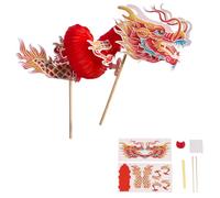 Chinese Dragon Dance Paper Puppet Set for Kid Interactive Assembly Toy Fun 3D Paper Puppets Dragon Dance Craft Supply Parent Child Activity