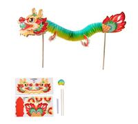 Chinese Dragon Dance Paper Puppet Set for Kid Interactive Assembly Toy Fun 3D Paper Puppets Dragon Dance Craft Supply Parent Child Activity