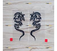 Chinese Dragon Decal Vinyl Sticker - Mirror Images Reversed - Pair Black 10.2cm - Style A Die Cut No Background