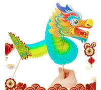 Chinese Dragon Decorations, Handmade Creative New Year Paper Dragon, Multifunctional Year of The Lunar New, DIY Puppet Kits for Birthday