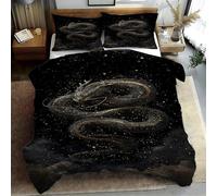 Chinese Dragon Double Duvet Cover Mysterious Mythical Beasts Print Bedding for Room Decoration Quilt Cover and 2 Pillowcases, Soft 110gsm Microfiber, with Zipper Closure PA2500