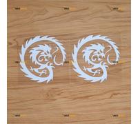 Chinese Dragon East Asian Dragon Sticker Decal Vinyl - 2 Pack White 12.7cm - for Car Boat Laptop Cup No Background Die-Cut