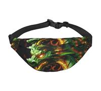 Chinese Dragon Fanny Pack for Men Women Crossbody Waist Bag Everywhere Belt Bag Wallet Hip Bum Bag with Adjustable Strap Casual Chest Bag for Outdoor Hiking Cycling, Black, One Size
