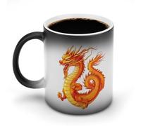 Chinese Dragon Funny Ceramic Mug with Handle Heat Sensitive Coffee Mugs Magic Discoloration Cup