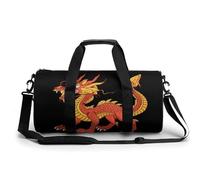 Chinese Dragon Funny Large Gym Bag Novelty Lightweight Sports Duffel Bags Travel Tote Luggage Handbags 17.5 * 9 * 9 Inches