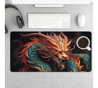 Chinese Dragon Gaming Mouse Pad 12x24 Inch Desk Pad Protector Waterproof Non-Slip Rubber Base Keyboard Mat Extra Large Desktop Mat for Office Home Computer Laptop Table Accessory