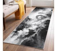 Chinese Dragon Hallway Rug 60x180, Black White Ink Painting Runner Rug Non-Slip Washable Low Pile Carpet, Modern Abstract Rugs for Kitchen Laundry Room Bedroom