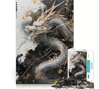 Chinese Dragon Jigsaw Puzzles 1000 Pieces Logic Game Anxiety Relief Pattern Assemble Art Display (50x75cm)