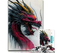 Chinese Dragon Jigsaw Puzzles for Adults 1000,Challenging To Complete But Fun And Humorous Unique Home Decor And Gifts (38x26cm)
