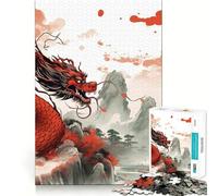 Chinese Dragon Landscape Jigsaw Puzzles 1000 Pieces Logic Game Anxiety Relief Pattern Assemble Art Display (38x52cm)
