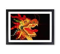 Chinese Dragon Lantern Festival Framed Print | A2 Oak Framed Wall Art | Ready to Hang | Modern Nature Picture | Living Room Bedroom Lounge Office