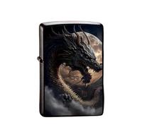 Chinese Dragon Lighter, 2024 Year of the Dragon Gifts, Replaceable Case Compatible with Zippo Inserts, Size 3.6cm x 1.2cm x 5cm