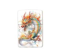 Chinese Dragon Lighter, 2024 Year of the Dragon Gifts, Replaceable Case Compatible with Zippo Inserts, Size 3.6cm x 1.2cm x 5cm