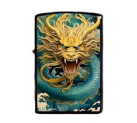 Chinese Dragon Lighter 2024 Year of the Dragon Gifts，Replaceable for Zippo (Only Case), Compatible Insert Size 3.6cm * 1.2cm * 5cm (Style 3)