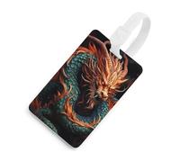 Chinese Dragon Luggage Tag Classic Personalized Repeated Luggage Tag Cute Unique Travel Essentials Identifiers for Women Men Baggage Backpack Handbag Suitcase, White-style, One Size