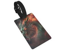 Chinese Dragon Luggage Tag PVC Travel Bag Tag with Strap ID Card Label for Suitcase Backpack Carry On Baggage Identifier