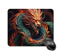 Chinese Dragon Mouse Pad 20 * 25cm - Non-Slip Rubber Base Mouse Mat Portable Square Desk Mat for Office, Laptop, Travel, Wireless Mice Mats - Waterproof & Durable Design